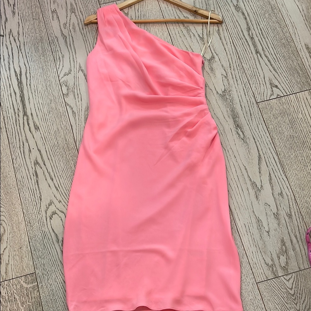 NWT, Trina Turk, Ruched One-Shoulder Cocktail Dress.